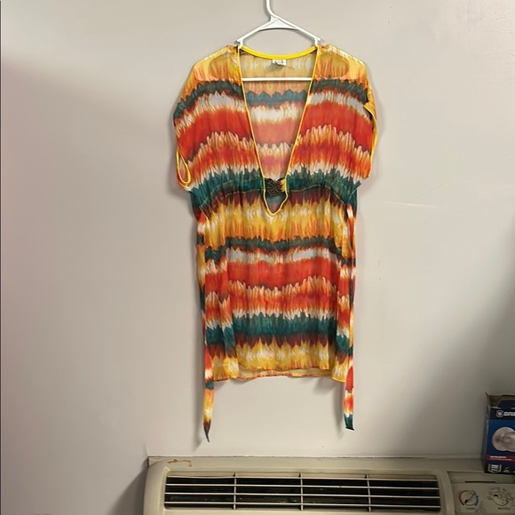 Colorful Tie-Dye Swim Coverup - Picture 1 of 6